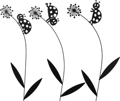 Produktbild von Gartenstecker Blume mit Käfer 32x59cm Metall Schwarz 1 Stück sortiert