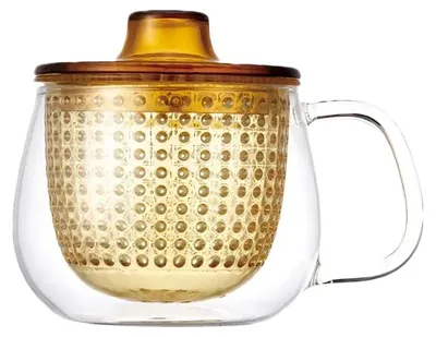 Produktbild von Tasse mit Sieb und Deckel Kinto UNITEA Gelb, 350 ml