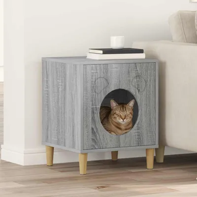 Produktbild von "Schlussverkauf" Katzenhaus moderne - Max. Gewicht: 60 kg - Graues Sonoma 42,5x40x53 cm Holzwerkstoff  C15714
