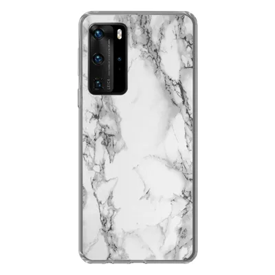 Produktbild von MuchoWow® Handyhülle Schutzhülle Hülle für Huawei P40 Pro Marmor - Stein - Weiß - Grau - Schwarz - Marmoroptik Silikon Softcase Handy Hülle - Schutz