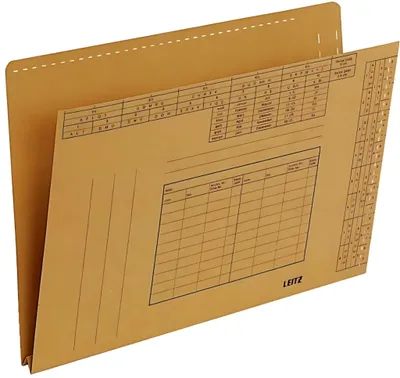 Produktbild von LEITZ Einstellmappe naturbraun Mit Org.Druck Bodenfalte 24 mm Natron