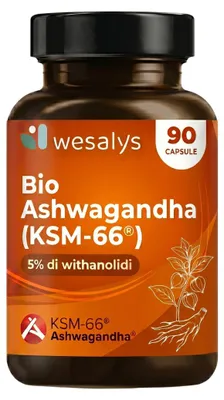 Immagine prodotto di AshwagandhaKSM-66® 3600mg alto dosaggio per il Benessere Fisico e Mentale, Wesalys®