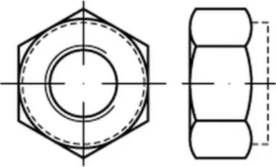 Produktbild von Selbstsichernde Sechskantmutter ISO 7040 M 10 x 1,5 Edelstahl A2 blank 500 Stk