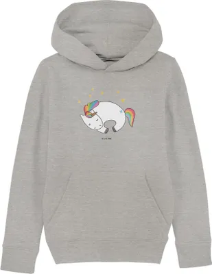 Produktbild von Mr. & Mrs. Panda Kinderpullover Einhorn Nacht 7-8 Jahre (122/128) - Heather Grey - Geschenk, Kinderbekleidung, Einhörner, Pullover, Unicorn, Sweatshirt, Menschen, Hoodie