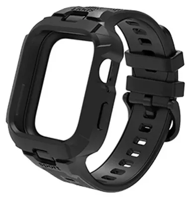 Obrázek produktu pro Náramkový kryt pro hodinky Watch Fit 4 – 2 v 1 – silikonový – s bezpečnostní sponou – černý