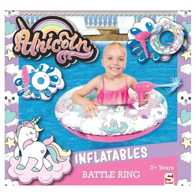 Produktbild von Sambro Einhorn-Kampfring-Schwimmband mit Wasserpistole 85 cm