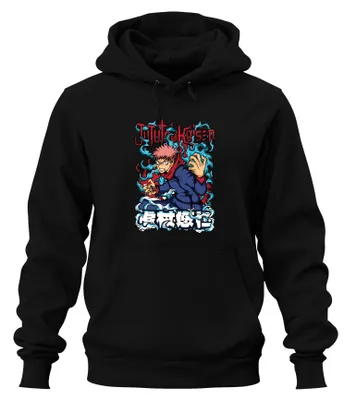 Obrázek produktu pro Jujutsu Kaisen Yuji Itadori Anime Manga Dárková mikina s kapucí Uni, černá, XXL