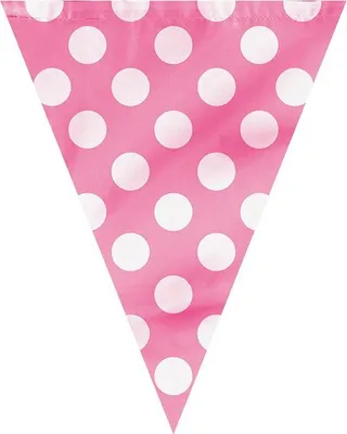 Produktbild von Wimpelkette Rosa Gepunktet 3,65m