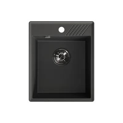 Produktbild von Schwarz Granitspüle 1 Becken Breite 394 mm Länge 485 mm