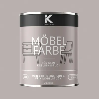 Produktbild von Kenzopaints 750ml Möbelfarbe Möbellack Buntlack Farbraum - Oatstone