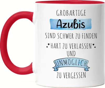 Produktbild von Großartige Azubis Sind Schwer Zu Finden Tasse Rot  Danke Geschenk Hart Zu Vergessen