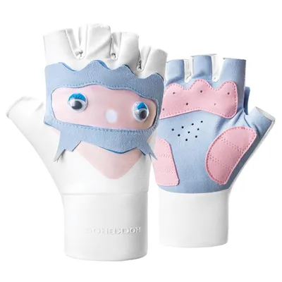Produktbild von ROCKBROS Kinder Halbfinger Fahrradhandschuhe Atmungsaktive Fingerlose Radhandschuhe M