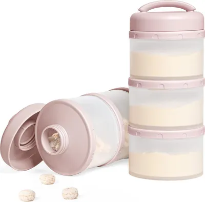Image de Termichy Portionneur de lait en poudre pour bébé Empilable Boîte de rangement 2 slots ; les slots sont empilables ; Boîte pour portions de lait en poudre pour bébé