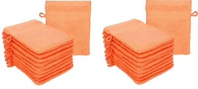 Produktbild von Betz 20 Stück Waschhandschuhe 16x21 cm PREMIUM 100% Baumwolle  Farbe: orange