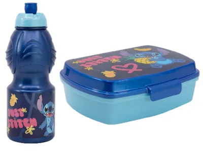 Produktbild von Lilo & Stitch 2 tlg. Set Trinkflasche + Brotdose Brotbüchse Lunchbox Vesperbox