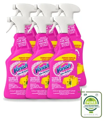 Produktbild von 6 x Vanish Oxi Action 4-in-1 Fleckentferner Spray 940 ml - Großpackung - 6 Stücke