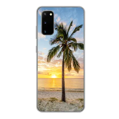 Produktbild von MuchoWow® Handyhülle Schutzhülle Hülle für Samsung Galaxy S20 Strand - Palme - Sonnenuntergang Silikon Softcase Handy Hülle - Bild