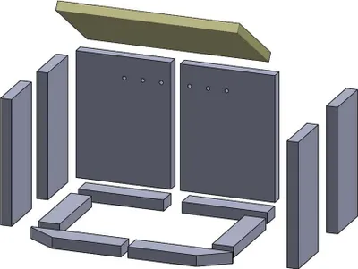 Produktbild von Heizgasumlenkplatte 490x270x25mm (Vermiculite) passend für Thorma**