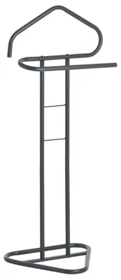 Produktbild von Herrendiener CAMILO, Grau - moderner Kleiderständer aus Metall, mit Hosenbügel und Sackohalter, stummer Damen Diener für Schlafzimmer, freistehend