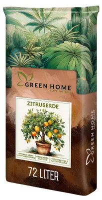 Produktbild von Green Home Zitruserde 72 L – für Zitruspflanzen & mediterrane Pflanzen, mit Langzeitdünger, Perlite, Kokosfasern, pH 5,8, gute Drainage