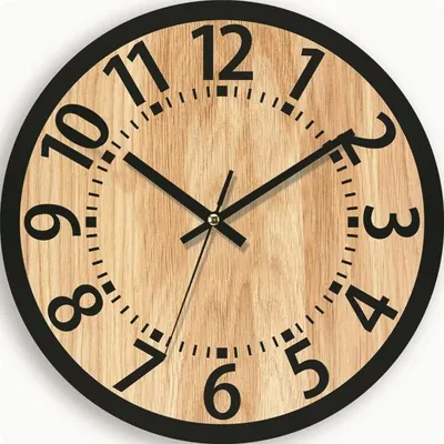 Produktbild von MODFU Wanduhren Holz, Wanduhr 34 cm, Holzdesign, Vintage Stil, Wohnzimmer, Küche, Büro Dekoration, Leise Uhr, Moderne Holzoptik, Rund, Stilvolle Wanddeko