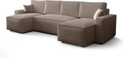 Obrázok produktu pre FURMEB AMBRO Rohov pohovka v tvare U s funkciou spania 300x143x85cm Capuccino