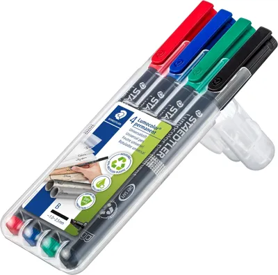 Produktbild von Folienstift Lumocolor B permanent 4St Packung mit 10 Stück