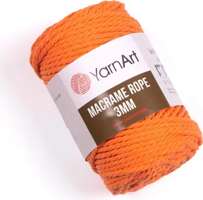 Produktbild von Yarn Art Macrame Rope 3 mm 63 m 770 Orange Schnur
