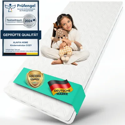 Produktbild von Alavya Home® Kindermatratze 90 x 200cm COZY PLUS Kaltschaummatratze 200x90x16 cm - Weiß
