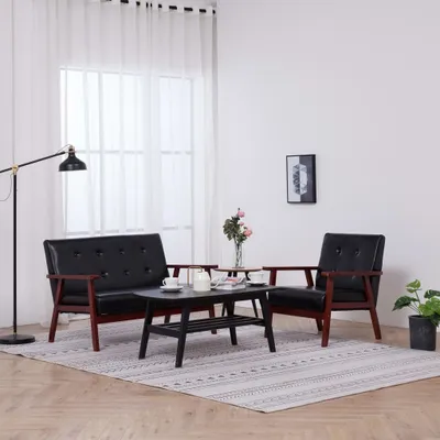 Zdjęcie produktu dla VidaXL 278395, Czarny, 2 siedz., Poliester, 1135 mm, 670 mm, 735 mm