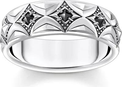 Image de Thomas Sabo - TR2453-643-11-56 - Bague - Unie - Argent 925 noirci - Largeur 56