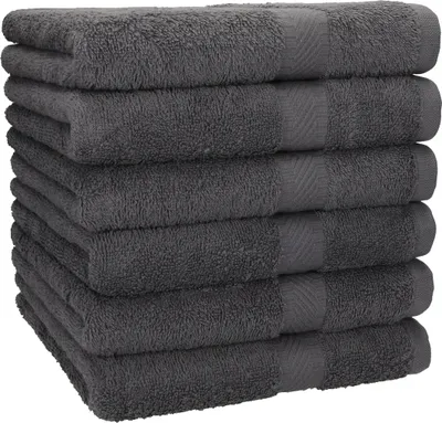 Produktbild von Betz 6 Stück Handtücher 50x100 cm PALERMO 100% Baumwolle  Farbe: anthrazit