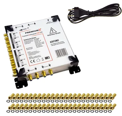 Produktbild von PremiumX Multischalter Set 17/8 Multiswitch SAT Verteiler 48x F-Stecker