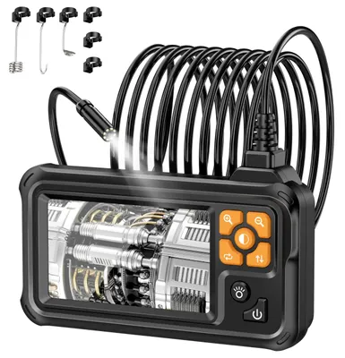 Produktbild von Lightswim 1080P Industrielles HD-Digital-Endoskop, 10,9 cm IPS-Endoskop-Inspektionskamera mit Handheld-IP67-wasserdichter Schlangenkanalisation mit 8 LED-Lichtern, 5 m halbstarres Kabel