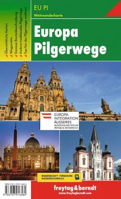 Produktbild von Europa Pilgerwege, Wanderkarte 1:2.000.000 - 1:3.500.000