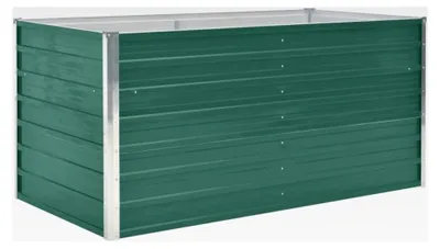 Produktbild von Hochbeet aus Metall für Garten und Terrasse 160 x 80 x 77 cm verzinkter Stahl grün