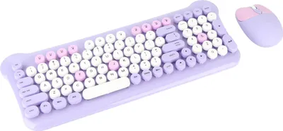 Zdjęcie produktu dla Bezprzewodowy zestaw klawiatura i mysz 2,4 GHz dla Windows 98 7 8 10 11 PC Laptop Fioletowy