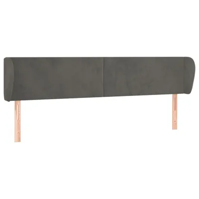 Produktbild von Kopfteil mit Ohren Dunkelgrau 163x23x78/88 cm Samt