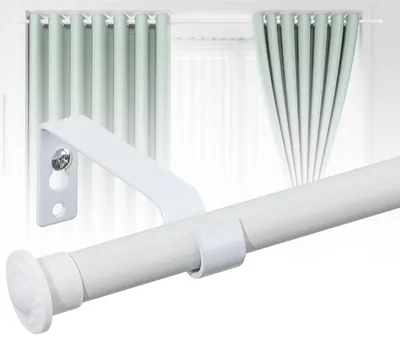 Image de Barre de rideau de 16 mm pour rideaux à œillets, réglable et stable