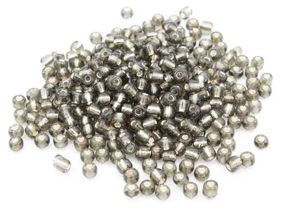 Produktbild von Vintageparts Rocailles Glasperlen Grau-Silber 4mm, 300 Stück
