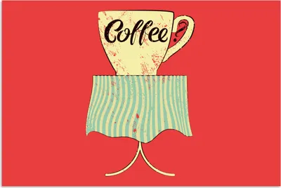 Produktbild von MuchoWow® Poster Kaffee? - Sprichwörter - Kaffeetasse - Vintage - Zitate 180x120 cm - Fotoplakat