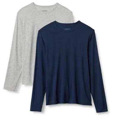 Immagine prodotto di Essentials, maglietta intima a maniche lunghe da uomo, in modal super morbido, confezione da 2, taglia M