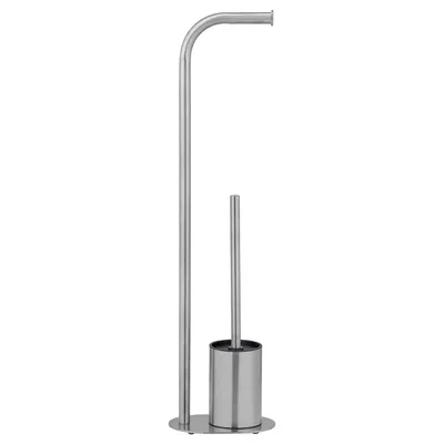 Produktbild von WC-Garnitur - H 63 cm - Schwarz - Edelstahl - Kunststoff - Rostfrei - Modern