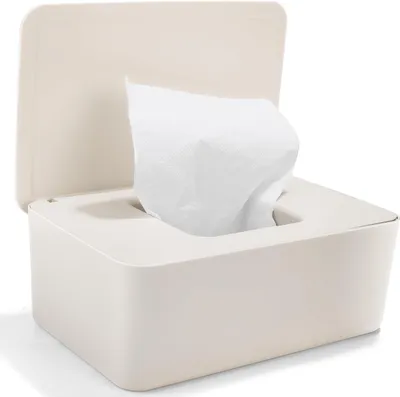 Produktbild von Feuchttuchspender – Aufbewahrungsbox mit Deckel – Wasserdichte Aufbewahrungsbox für Feuchttücher – Halter für feuchtes Toilettenpapier – Weiß
