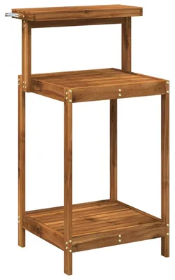 Imagen del producto de Banca para jardín de exterior, 56,5 x 48,5 x 107 cm, fabricada en madera maciza de acacia, color natural