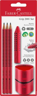 Immagine prodotto di Matita FABER-CASTELL GRIP 2001 set blister rosso
