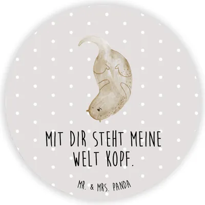 Produktbild von Mr. & Mrs. Panda magnet Otter Kopfüber - Grau Pastell - Geschenk, whiteboardmagnet, Seeotter, für kühlschrank, Verliebt, pinnwand, Liebe, Niedlich, Kühlschrankmagnet