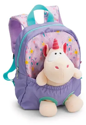 Produktbild von Nici 62690 Rucksack mit Plüschtier 21x26cm Einhorn 25cm lila