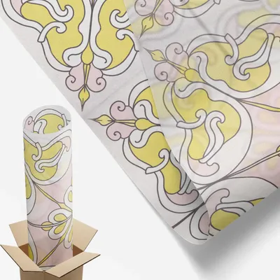 Zdjęcie produktu dla Folia zapewniająca prywatność - 116x100 cm - kolorowe szkło / witraż - nieprzezroczysta i dekoracyjna - samoprzylepna dekoracyjna folia szklana - ochrona przed promieniowaniem UV, łatwa w montażu - abstrakcyjne kwiaty