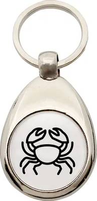 Zdjęcie produktu dla Huuraa – brelok do kluczy z symbolem znaku zodiaku Raka, metalowy kółko na klucze, żeton do wózka sklepowego, pomysł na prezent